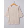 imageEVALESS Sexy Off The Shoulder Tops for Women 34 Length Sleeve Womens Tops Spring Summer 2025 Boat Neck One Shoulder ShirtsApricot