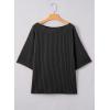 imageEVALESS Sexy Off The Shoulder Tops for Women 34 Length Sleeve Womens Tops Spring Summer 2025 Boat Neck One Shoulder ShirtsBlack