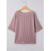 imageEVALESS Sexy Off The Shoulder Tops for Women 34 Length Sleeve Womens Tops Spring Summer 2025 Boat Neck One Shoulder ShirtsFushia