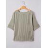 imageEVALESS Sexy Off The Shoulder Tops for Women 34 Length Sleeve Womens Tops Spring Summer 2025 Boat Neck One Shoulder ShirtsGray