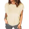 imageEVALESS Cap Sleeve Tops for Women Summer Tank Tops Basic Tee Shirts Casual 2024 Fashion Clothes OutfitsApricot