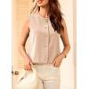 imageEVALESS Vest for Women 2025 Button Down Sleeveless Blazer Suit Vest Cropped Waistcoat Spring Summer Casual OutfitsBeige
