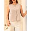 imageEVALESS Vest for Women 2025 Button Down Sleeveless Blazer Suit Vest Cropped Waistcoat Spring Summer Casual OutfitsBeige