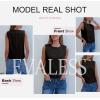 imageEVALESS Vest for Women 2025 Button Down Sleeveless Blazer Suit Vest Cropped Waistcoat Spring Summer Casual OutfitsBlack