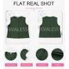 imageEVALESS Vest for Women 2025 Button Down Sleeveless Blazer Suit Vest Cropped Waistcoat Spring Summer Casual OutfitsBlackish Green