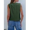 imageEVALESS Vest for Women 2025 Button Down Sleeveless Blazer Suit Vest Cropped Waistcoat Spring Summer Casual OutfitsBlackish Green