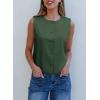 imageEVALESS Vest for Women 2025 Button Down Sleeveless Blazer Suit Vest Cropped Waistcoat Spring Summer Casual OutfitsBlackish Green