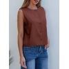imageEVALESS Vest for Women 2025 Button Down Sleeveless Blazer Suit Vest Cropped Waistcoat Spring Summer Casual OutfitsCoffee
