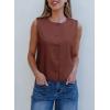 imageEVALESS Vest for Women 2025 Button Down Sleeveless Blazer Suit Vest Cropped Waistcoat Spring Summer Casual OutfitsCoffee