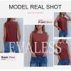 imageEVALESS Vest for Women 2025 Button Down Sleeveless Blazer Suit Vest Cropped Waistcoat Spring Summer Casual OutfitsFiery Red