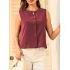 imageEVALESS Vest for Women 2025 Button Down Sleeveless Blazer Suit Vest Cropped Waistcoat Spring Summer Casual OutfitsFiery Red