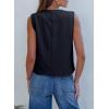 imageEVALESS Vest for Women 2025 Button Down Sleeveless Blazer Suit Vest Cropped Waistcoat Spring Summer Casual OutfitsNavy Blue