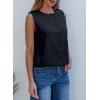 imageEVALESS Vest for Women 2025 Button Down Sleeveless Blazer Suit Vest Cropped Waistcoat Spring Summer Casual OutfitsNavy Blue