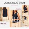 imageEVALESS Vest for Women 2025 Button Down Sleeveless Blazer Suit Vest Cropped Waistcoat Spring Summer Casual OutfitsNavy Blue