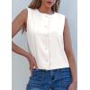 imageEVALESS Vest for Women 2025 Button Down Sleeveless Blazer Suit Vest Cropped Waistcoat Spring Summer Casual OutfitsWhite