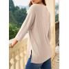 imageEVALESS Womens 34 Length Sleeve Waffle Knit Tops Casual Summer Trendy Off The Shoulder T Shirts Loose Fit V Neck Tunic TopsApricot