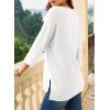 imageEVALESS Womens 34 Length Sleeve Waffle Knit Tops Casual Summer Trendy Off The Shoulder T Shirts Loose Fit V Neck Tunic TopsWhite