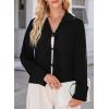 imageEVALESS Womens Blouses Cute Long Sleeve Bow Tie Front Shirts Going Out Tops Spring Summer Outfits Trendy 2025Black