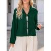 imageEVALESS Womens Blouses Cute Long Sleeve Bow Tie Front Shirts Going Out Tops Spring Summer Outfits Trendy 2025Green