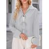 imageEVALESS Womens Blouses Cute Long Sleeve Bow Tie Front Shirts Going Out Tops Spring Summer Outfits Trendy 2025Light Grey