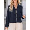 imageEVALESS Womens Blouses Cute Long Sleeve Bow Tie Front Shirts Going Out Tops Spring Summer Outfits Trendy 2025Sail Blue