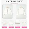 imageEVALESS Womens Blouses Cute Long Sleeve Bow Tie Front Shirts Going Out Tops Spring Summer Outfits Trendy 2025White