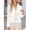 imageEVALESS Womens Blouses Cute Long Sleeve Bow Tie Front Shirts Going Out Tops Spring Summer Outfits Trendy 2025White