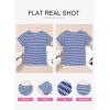 imageEVALESS Womens Dressy Casual Cap Short Sleeve Tops Trendy Summer V Neck Loose Striped Casual Basic T Shirts Tee BlousesBlue Stripe