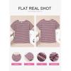 imageEVALESS Womens Dressy Casual Cap Short Sleeve Tops Trendy Summer V Neck Loose Striped Casual Basic T Shirts Tee BlousesRed Stripe
