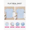 imageEVALESS Womens Dressy Casual Cap Short Sleeve Tops Trendy Summer V Neck Loose Striped Casual Basic T Shirts Tee BlousesSky Blue Stripe