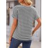 imageEVALESS Womens Dressy Casual Cap Short Sleeve Tops Trendy Summer V Neck Loose Striped Casual Basic T Shirts Tee BlousesWhite Stripe
