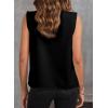 imageEVALESS Womens Pleated Tank Tops V Neck Casual Sleeveless Blouses Summer Basic Vest ShirtBlack