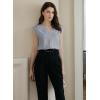 imageEVALESS Womens Pleated Tank Tops V Neck Casual Sleeveless Blouses Summer Basic Vest ShirtGray