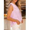 imageEVALESS Womens Pleated Tank Tops V Neck Casual Sleeveless Blouses Summer Basic Vest ShirtLight Pink