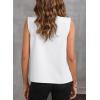imageEVALESS Womens Pleated Tank Tops V Neck Casual Sleeveless Blouses Summer Basic Vest ShirtWhite