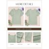 imageEVALESS Womens Short Sleeve Tops Summer Casual V Neck T Shirts Blouses Solid Textured Knit Tee TunicLight Green