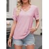 imageEVALESS Womens Short Sleeve Tops Summer Casual V Neck T Shirts Blouses Solid Textured Knit Tee TunicLight Pink