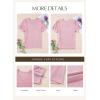 imageEVALESS Womens Short Sleeve Tops Summer Casual V Neck T Shirts Blouses Solid Textured Knit Tee TunicLight Pink