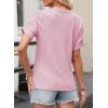 imageEVALESS Womens Short Sleeve Tops Summer Casual V Neck T Shirts Blouses Solid Textured Knit Tee TunicLight Pink