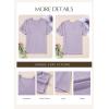 imageEVALESS Womens Short Sleeve Tops Summer Casual V Neck T Shirts Blouses Solid Textured Knit Tee TunicOrchid Purple