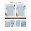 imageEVALESS Womens Short Sleeve Tops Summer Casual V Neck T Shirts Blouses Solid Textured Knit Tee TunicSky Blue