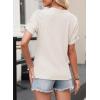 imageEVALESS Womens Short Sleeve Tops Summer Casual V Neck T Shirts Blouses Solid Textured Knit Tee TunicWhite