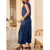imageEVALESS Womens Summer 2 Piece Outfits Fashion 2025 Cap Sleeve Top and Wide Leg Pants Matching Set Vacation OutfitsNavy Blue