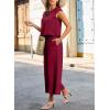 imageEVALESS Womens Summer 2 Piece Outfits Fashion 2025 Cap Sleeve Top and Wide Leg Pants Matching Set Vacation OutfitsRed Dahlia