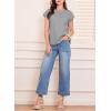 imageEVALESS Womens Summer Tops Crewneck Cap Sleeve Dressy Casual Business Textured Solid Loose Basic T Shirts Tee BlousesGrey