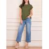 imageEVALESS Womens Summer Tops Crewneck Cap Sleeve Dressy Casual Business Textured Solid Loose Basic T Shirts Tee BlousesJungle Green