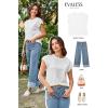imageEVALESS Womens Summer Tops Crewneck Cap Sleeve Dressy Casual Business Textured Solid Loose Basic T Shirts Tee BlousesTaupe
