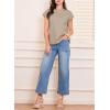imageEVALESS Womens Summer Tops Crewneck Cap Sleeve Dressy Casual Business Textured Solid Loose Basic T Shirts Tee BlousesTaupe