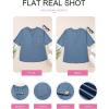 imageEVALESS Womens Summer Tops V Neck Short Sleeve Solid Loose Dressy Casual Basic T Shirts Tee BlousesBeau Blue