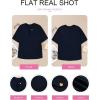 imageEVALESS Womens Summer Tops V Neck Short Sleeve Solid Loose Dressy Casual Basic T Shirts Tee BlousesNavy Blue